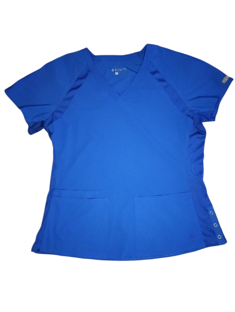 Med Couture V-Neck Scrub Top W/Side Snaps, Womens Medium - Picture 1 of 4